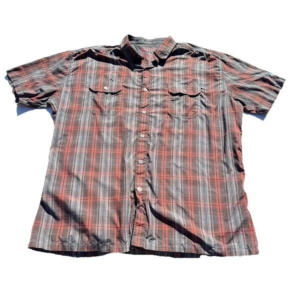 Kuhl Other - Kuhl Eluxur Shirt Short Sleeve Button-Up Men's XXL Red Plaid Hiking Outdoor 7153